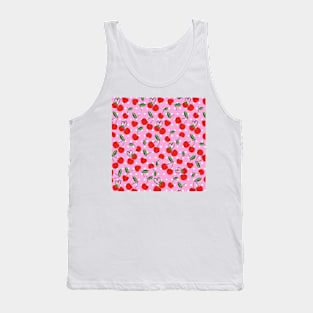 Cherry Pattern Background Pink Tank Top